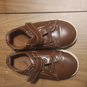 Boys brown leather dress shoes